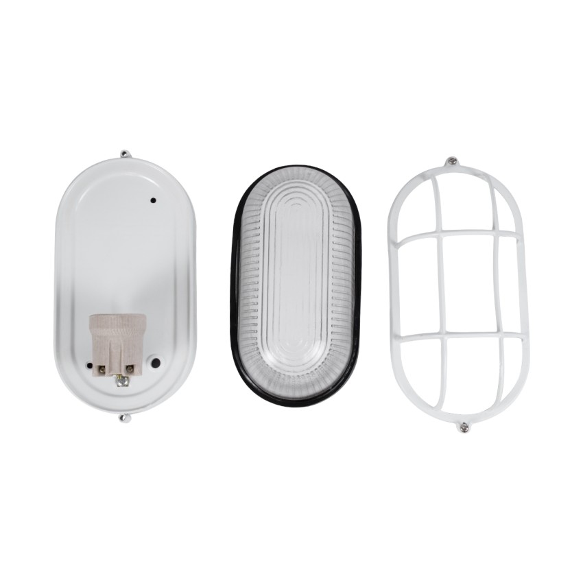 GLOBOSTAR® BOATLIGHT  Vintage Φωτιστικό Καραβοχελώνα Τοίχου & Οροφής με Ντουί 1 x E27 AC 220-240V Αδιάβροχο IP65 - Λευκό Ματ - Μ21 x Π10.4 x Υ9cm