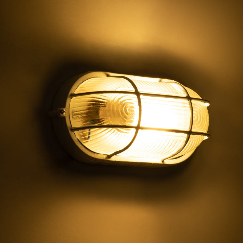 GLOBOSTAR® BOATLIGHT  Vintage Φωτιστικό Καραβοχελώνα Τοίχου & Οροφής με Ντουί 1 x E27 AC 220-240V Αδιάβροχο IP65 - Λευκό Ματ - Μ21 x Π10.4 x Υ9cm