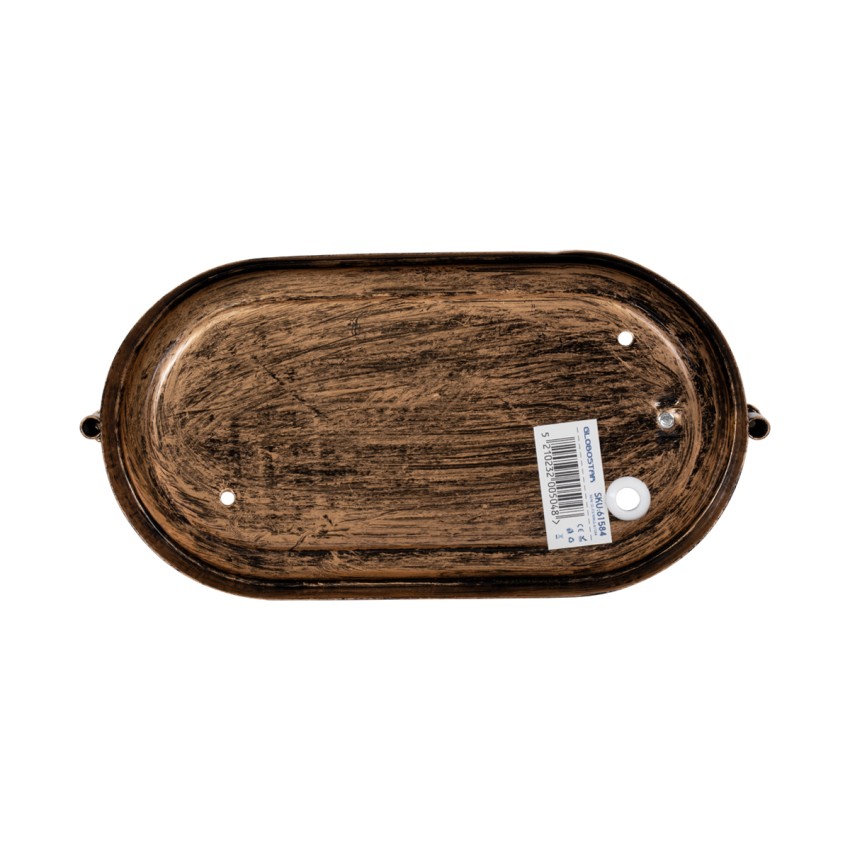 GLOBOSTAR® BOATLIGHT  Vintage Φωτιστικό Καραβοχελώνα Τοίχου & Οροφής με Ντουί 1 x E27 AC 220-240V Αδιάβροχο IP65 - Χάλκινο Εφέ Σκουριάς Ματ - Μ21 x Π10.4 x Υ9cm