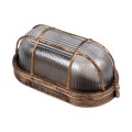 GLOBOSTAR® BOATLIGHT  Vintage Φωτιστικό Καραβοχελώνα Τοίχου & Οροφής με Ντουί 1 x E27 AC 220-240V Αδιάβροχο IP65 - Χάλκινο Εφέ Σκουριάς Ματ - Μ21 x Π10.4 x Υ9cm
