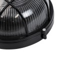 GLOBOSTAR® BOATLIGHT  Vintage Φωτιστικό Καραβοχελώνα Τοίχου & Οροφής με Ντουί 1 x E27 AC 220-240V Αδιάβροχο IP65 - Μαύρο Ματ - Μ17.5 x Π17.5 x Υ9cm