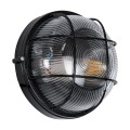 GLOBOSTAR® BOATLIGHT  Vintage Φωτιστικό Καραβοχελώνα Τοίχου & Οροφής με Ντουί 1 x E27 AC 220-240V Αδιάβροχο IP65 - Μαύρο Ματ - Μ17.5 x Π17.5 x Υ9cm