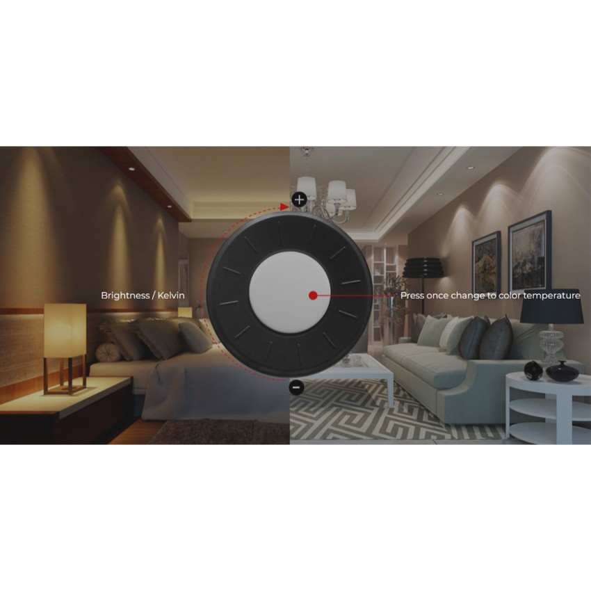 FUT006 Mi-Light Ασύρματο Χειριστήριο RF 2.4Ghz 4 Group για όλα τα Μονόχρωμα & CCT Mi-BOXER Controller DC 3V 2 x AAA - IP20 Λευκό Μ10.8 x Π5.4 x Υ2cm