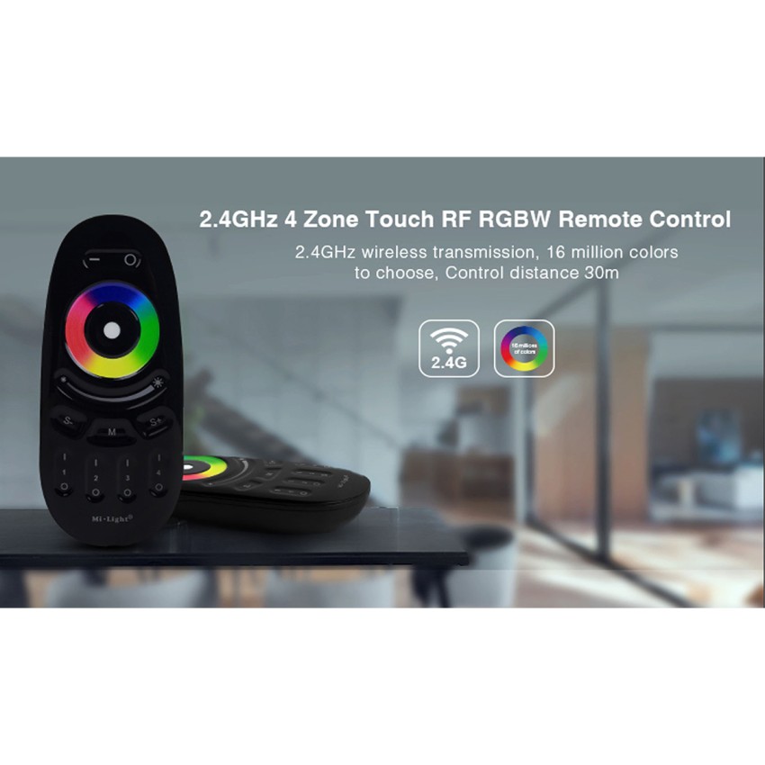 FUT096-B Mi-Light Ασύρματο Χειριστήριο Αφής RF 2.4Ghz 4 Group για όλα τα RGBW Mi-BOXER Controller DC 3V 2 x AAA - IP20 Μαύρο Μ12 x Π5.4 x Υ2cm