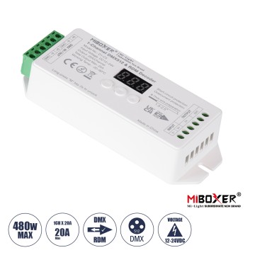 D1-CX Mi-BOXER DC DMX & RDM Dimmer High Speed Controller / Decoder 1 Καναλιού DC 12-24V 1 x 20A 480W - Max 20A 480W - IP20 Μ13 x Π5 x Υ2.5cm