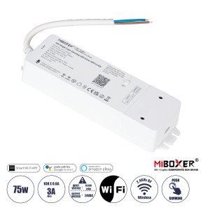 WL1-P75V24 Mi-BOXER DC Smart Wifi & RF 2.4Ghz & Push Dimming Power Supply Τροφοδοτικό SELV & Controller / Dimmer All in One AC100-240V σε DC 24V 1 x 3A 75W - Max 3A 75W - IP20 Μ19 x Π5.5 x Υ3.2cm WL1-P75V24 Mi-BOXER DC Smart Wifi & RF 2.4Ghz & Push Dimming Power Supply Τροφοδοτικό SELV & Controller / Dimmer All in One AC100-240V σε DC 24V 1 x 3A 75W - Max 3A 75W - IP20 Μ19 x Π5.5 x Υ3.2cm