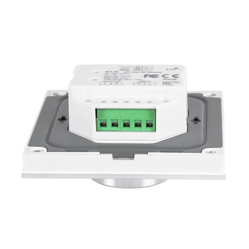 S1-K SKYDANCE AC Smart RF 2.4Ghz & Ροοστάτη - Push ON/OFF Triac Dimming AC100-240V σε AC100-240V 1 x 1.5A 360W - Max 1.5A 360W - IP20 - Λευκό Σώμα - Μ8.5 x Π8.5 x Υ5cm