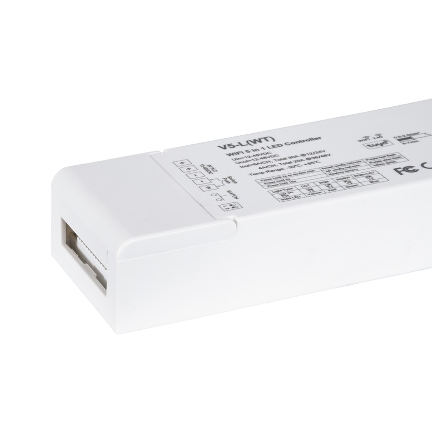 V5-L SKYDANCE DC WiFi & RF 2.4Ghz Dimmer High Speed Controller 5 Καναλιών DC 12-48V 5 x 6A 288W - Max 30A 1440W - IP20 Μ18 x Π5.7 x Υ2.8cm