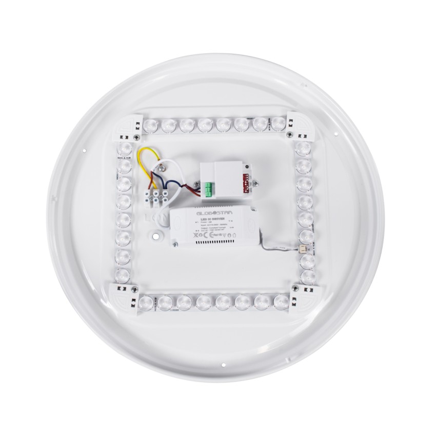 GLOBOSTAR® SENSORANO  Φωτιστικό Πλαφονιέρα Οροφής με Ανιχνευτή Microwave / Αισθητήρα Κίνησης LED 30W 3000lm 120° AC 220-240V Αδιάβροχο IP54 Φυσικό Λευκό 4500K - Lumileds SMD Chip - Λευκό Γαλακτερό - Μ38 x Π38 x Υ5.3cm