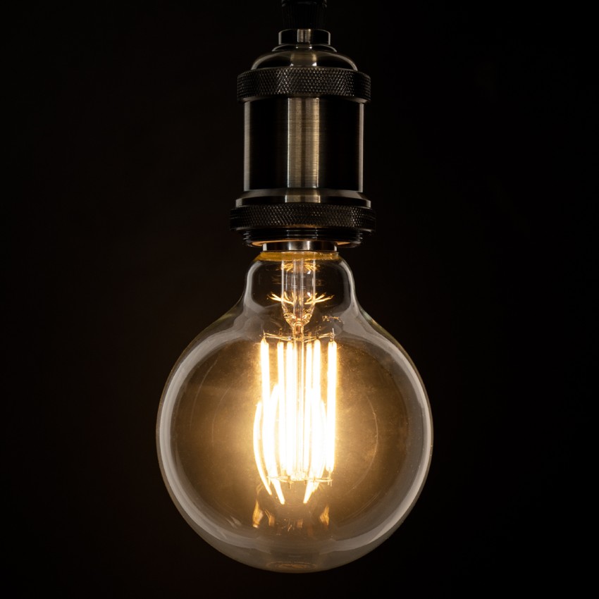 Λάμπα LED Long Filament E27 G95 Γλόμπος 12W 1200lm 360° AC 220-240V IP20 Φ9.5 x Υ13.5cm Θερμό Λευκό 2700K με Διάφανο Γυαλί - Dimmable