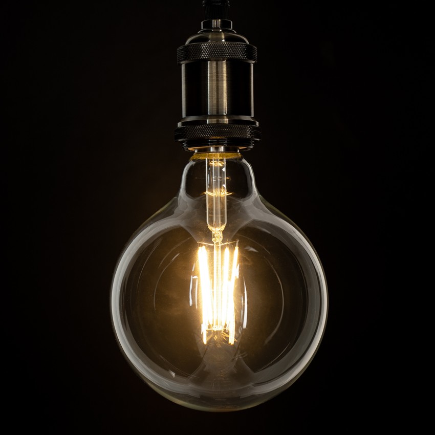 Λάμπα LED Long Filament E27 G125 Γλόμπος 8W 800lm 360° AC 220-240V IP20 Φ12.5 x Υ18cm Θερμό Λευκό 2700K με Διάφανο Γυαλί - Dimmable