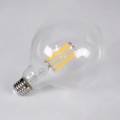 Λάμπα LED Long Filament E27 G125 Γλόμπος 12W 1200lm 360° AC 220-240V IP20 Φ12.5 x Υ18cm Θερμό Λευκό 2700K με Διάφανο Γυαλί - Dimmable
