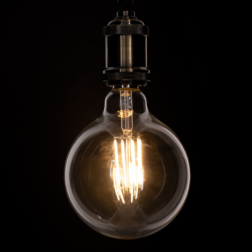 Λάμπα LED Long Filament E27 G125 Γλόμπος 12W 1200lm 360° AC 220-240V IP20 Φ12.5 x Υ18cm Θερμό Λευκό 2700K με Διάφανο Γυαλί - Dimmable