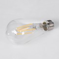 Λάμπα LED Long Filament E27 ST64 Αχλάδι 10W 1000lm 360° AC 220-240V IP20 Φ6.4 x Υ14cm Θερμό Λευκό 2700K με Διάφανο Γυαλί - Dimmable