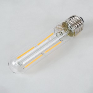 Λάμπα LED Long Filament E27 T30 Σωλήνας 4W 400lm 360° AC 220-240V IP20 Φ3 x Υ13.5cm Θερμό Λευκό 2700K με Διάφανο Γυαλί - Dimmable