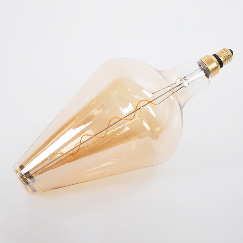 Λάμπα LED Soft S Spiral Filament E27 BA200 ROCKET Γλόμπος 6W 420lm 360° AC 220-240V IP20 Φ20 x Υ41.5cm Ultra Θερμό Λευκό 2200K με Μελί Γυαλί - Dimmable