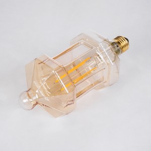 Λάμπα LED Long Filament E27 FT95 LANTERN Γλόμπος 8W 650lm 360° AC 220-240V IP20 Φ9.5 x Υ21.5cm Ultra Θερμό Λευκό 2200K με Μελί Γυαλί - Dimmable