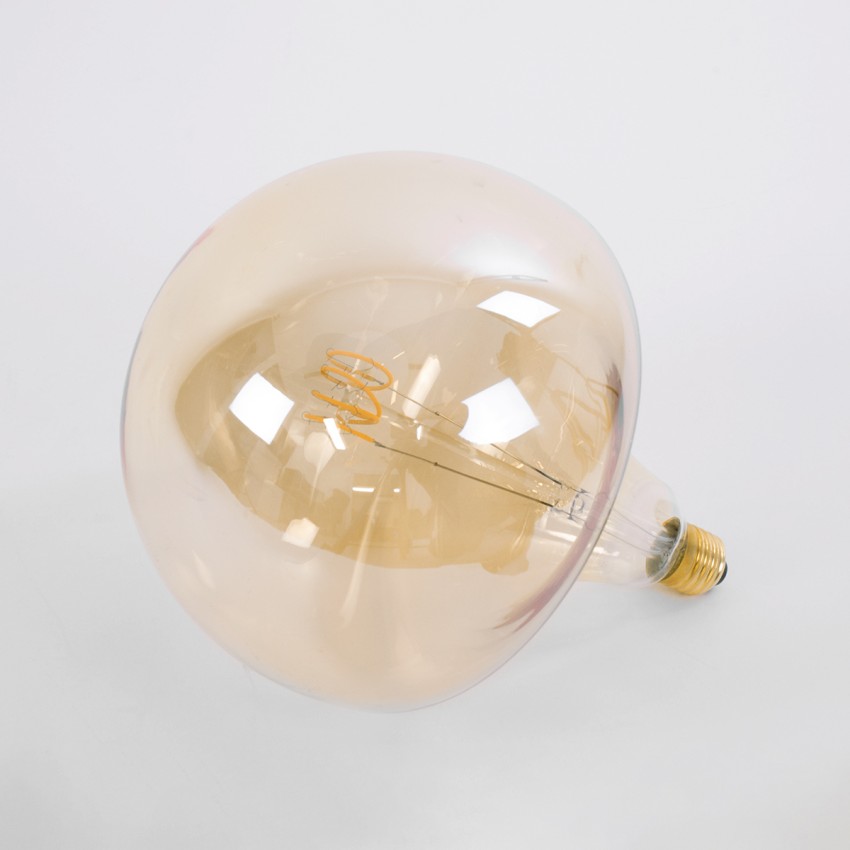 Λάμπα LED Soft T Spiral Filament E27 BR200 MAROON Γλόμπος 6W 420lm 360° AC 220-240V IP20 Φ20 x Υ25.5cm Ultra Θερμό Λευκό 2200K με Μελί Γυαλί - Dimmable