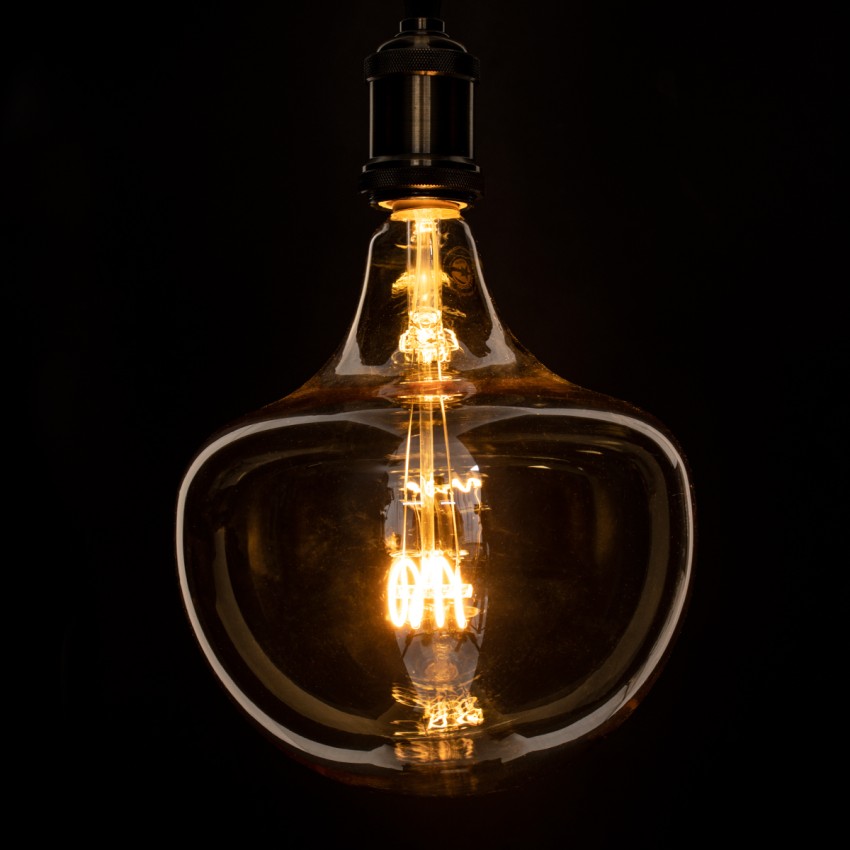 Λάμπα LED Soft T Spiral Filament E27 BR200 MAROON Γλόμπος 6W 420lm 360° AC 220-240V IP20 Φ20 x Υ25.5cm Ultra Θερμό Λευκό 2200K με Μελί Γυαλί - Dimmable