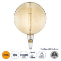 Λάμπα LED Long Filament E27 G380 ORBITAL Γλόμπος 10W 800lm 360° AC 220-240V IP20 Φ38 x Υ55cm Ultra Θερμό Λευκό 2200K με Μελί Γυαλί - Dimmable - The Bigger Bulb in Greece