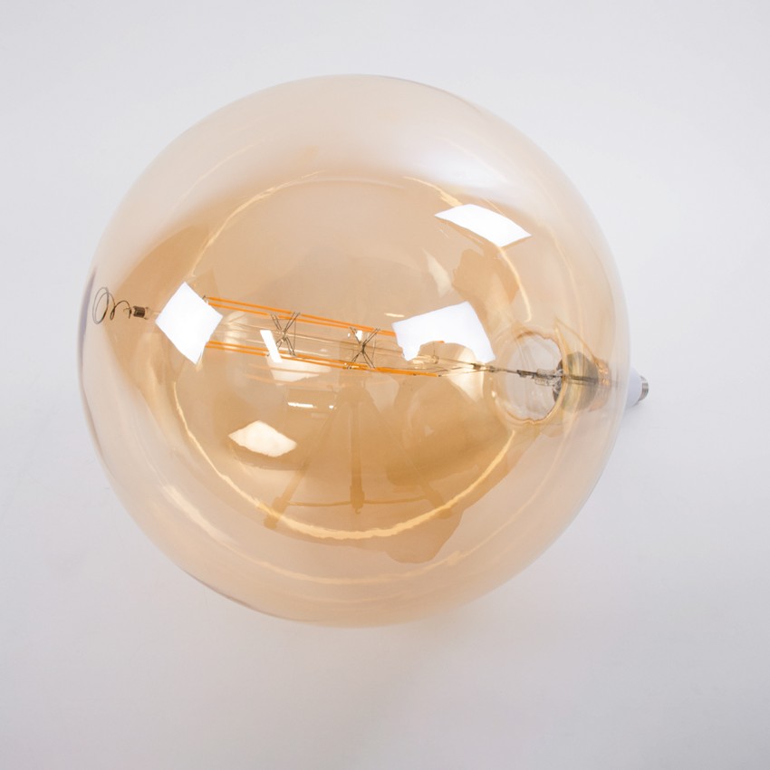 Λάμπα LED Long Filament E27 G380 ORBITAL Γλόμπος 10W 800lm 360° AC 220-240V IP20 Φ38 x Υ55cm Ultra Θερμό Λευκό 2200K με Μελί Γυαλί - Dimmable - The Bigger Bulb in Greece