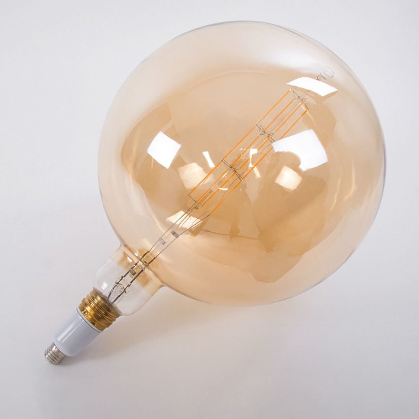 Λάμπα LED Long Filament E27 G380 ORBITAL Γλόμπος 10W 800lm 360° AC 220-240V IP20 Φ38 x Υ55cm Ultra Θερμό Λευκό 2200K με Μελί Γυαλί - Dimmable - The Bigger Bulb in Greece