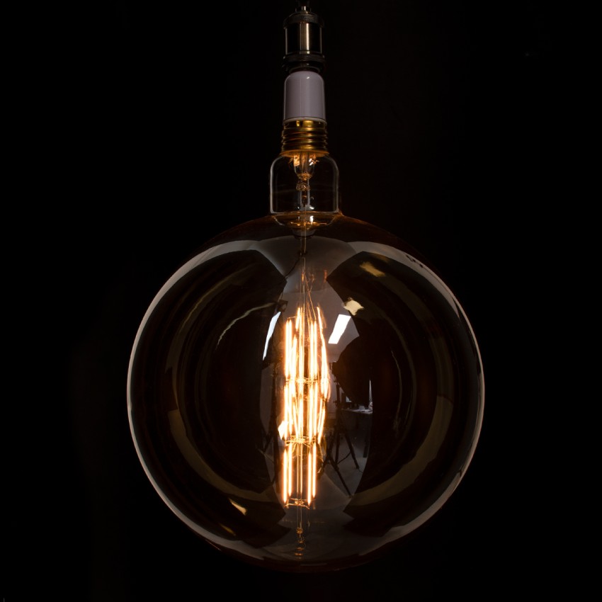 Λάμπα LED Long Filament E27 G380 ORBITAL Γλόμπος 10W 800lm 360° AC 220-240V IP20 Φ38 x Υ55cm Ultra Θερμό Λευκό 2200K με Μελί Γυαλί - Dimmable - The Bigger Bulb in Greece