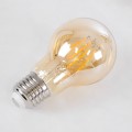 LED Long Filament Bulb E27 A60 Globe 6W 550lm 360° AC 220-240V IP20 D6 x H10.5cm Ultra Θερμό Λευκό 2200K με Μελί Γυαλί - Dimmable