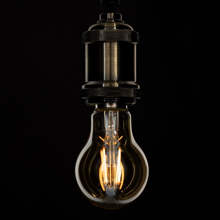 LED Long Filament Bulb E27 A60 Globe 6W 550lm 360° AC 220-240V IP20 D6 x H10.5cm Ultra Θερμό Λευκό 2200K με Μελί Γυαλί - Dimmable