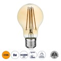 LED Long Filament Bulb E27 A60 Globe 8W 720lm 360° AC 220-240V IP20 D6 x H10.5cm Ultra Θερμό Λευκό 2200K με Μελί Γυαλί - Dimmable