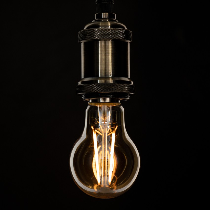 LED Long Filament Bulb E27 A60 Globe 8W 720lm 360° AC 220-240V IP20 D6 x H10.5cm Ultra Θερμό Λευκό 2200K με Μελί Γυαλί - Dimmable
