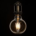 LED Long Filament Bulb E27 G95 Globe 4W 350lm 360° AC 220-240V IP20 D9.5 x H13.5cm Ultra Θερμό Λευκό 2200K με Μελί Γυαλί - Dimmable