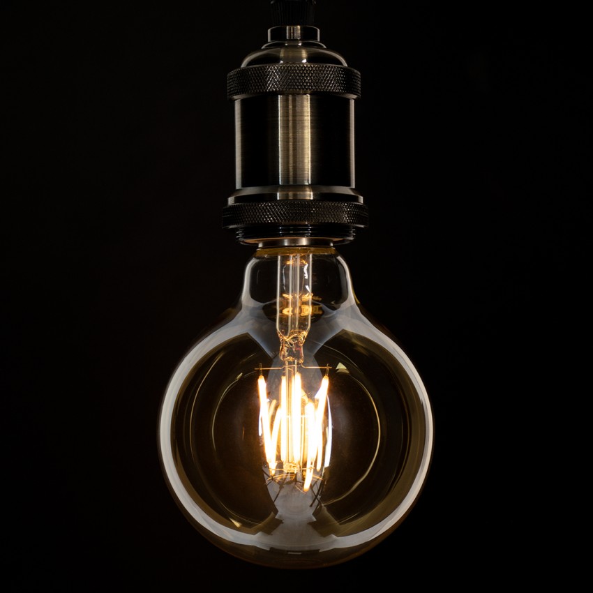 LED Long Filament Bulb E27 G95 Globe 4W 350lm 360° AC 220-240V IP20 D9.5 x H13.5cm Ultra Θερμό Λευκό 2200K με Μελί Γυαλί - Dimmable