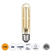 Λάμπα LED Long Filament E27 T30 Σωλήνας 4W 350lm 360° AC 220-240V IP20 Φ3 x Υ13.5cm Ultra Θερμό Λευκό 2200K με Μελί Γυαλί - Dimmable