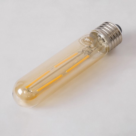 Λάμπα LED Long Filament E27 T30 Σωλήνας 4W 350lm 360° AC 220-240V IP20 Φ3 x Υ13.5cm Ultra Θερμό Λευκό 2200K με Μελί Γυαλί - Dimmable