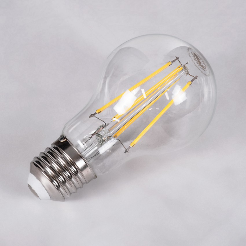 Λάμπα LED Long Filament E27 A60 Γλόμπος 10W 1100lm 360° AC 220-240V IP20 Φ6 x Υ10.5cm Φυσικό Λευκό 4000K με Διάφανο Γυαλί - Dimmable