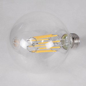 Λάμπα LED Long Filament E27 G95 Γλόμπος 12W 1320lm 360° AC 220-240V IP20 Φ9.5 x Υ13.5cm Φυσικό Λευκό 4000K με Διάφανο Γυαλί - Dimmable