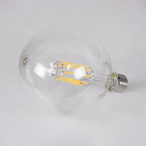 Λάμπα LED Long Filament E27 G125 Γλόμπος 12W 1320lm 360° AC 220-240V IP20 Φ12.5 x Υ18cm Φυσικό Λευκό 4000K με Διάφανο Γυαλί - Dimmable