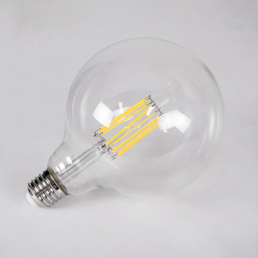 Λάμπα LED Long Filament E27 G125 Γλόμπος 12W 1320lm 360° AC 220-240V IP20 Φ12.5 x Υ18cm Φυσικό Λευκό 4000K με Διάφανο Γυαλί - Dimmable