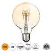 Λάμπα LED Ultra Thin Soft S Spiral Filament E27 G95 Γλόμπος 4W 280lm 360° AC 220-240V IP20 Φ9.5 x Υ13.5cm Ultra Θερμό Λευκό 2200K με Μελί Γυαλί - Dimmable