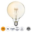 Λάμπα LED Ultra Thin Soft S Spiral Filament E27 G125 Γλόμπος 4W 280lm 360° AC 220-240V IP20 Φ12.5 x Υ18cm Ultra Θερμό Λευκό 2200K με Μελί Γυαλί - Dimmable