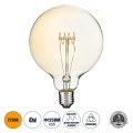 Λάμπα LED Ultra Thin Soft S Spiral Filament E27 G125 Γλόμπος 4W 280lm 360° AC 220-240V IP20 Φ12.5 x Υ18cm Ultra Θερμό Λευκό 2200K με Μελί Γυαλί - Dimmable