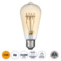 Λάμπα LED Ultra Thin Soft S Spiral Filament E27 ST64 Αχλάδι 4W 280lm 360° AC 220-240V IP20 Φ6.4 x Υ14cm Ultra Θερμό Λευκό 2200K με Μελί Γυαλί - Dimmable