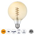 Λάμπα LED Soft S Spiral Filament E27 G125 Γλόμπος 4W 280lm 360° AC 220-240V IP20 Φ12.5 x Υ18cm Ultra Θερμό Λευκό 2200K με Μελί Γυαλί - Dimmable