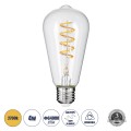 Λάμπα LED Soft S Spiral Filament E27 ST64 Αχλάδι 4W 300lm 360° AC 220-240V IP20 Φ6.4 x Υ14cm Θερμό Λευκό 2700K με Διάφανο Γυαλί - Dimmable