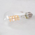 Λάμπα LED Soft S Spiral Filament E27 ST64 Αχλάδι 4W 300lm 360° AC 220-240V IP20 Φ6.4 x Υ14cm Θερμό Λευκό 2700K με Διάφανο Γυαλί - Dimmable