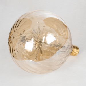 Λάμπα LED MTX Diode HP E27 G150 PUMPKIN Γλόμπος 1.6W 140lm 360° AC 220-240V IP20 Φ15 x Υ19cm Ultra Θερμό Λευκό 2200K με Μελί Γυαλί