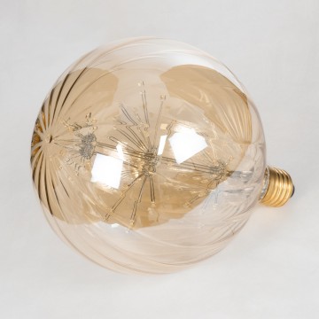 Λάμπα LED MTX Diode HP E27 G150 PUMPKIN Γλόμπος 1.6W 140lm 360° AC 220-240V IP20 Φ15 x Υ19cm Ultra Θερμό Λευκό 2200K με Μελί Γυαλί
