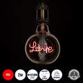 Λάμπα LED Ultra Thin Soft S Spiral Letter Filament E27 G125 LOVE Γλόμπος 2.4W 204lm 360° AC 220-240V IP20 Φ12.5 x Υ18cm Κόκκινο με Μελί Γυαλί - Dimmable
