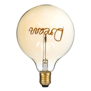 Λάμπα LED Ultra Thin Soft S Spiral Letter Filament E27 G125 DREAM Γλόμπος 2.4W 204lm 360° AC 220-240V IP20 Φ12.5 x Υ18cm Ultra Θερμό Λευκό 2200K με Μελί Γυαλί - Dimmable
